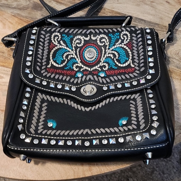 Embroidered satchel bag - Picture 1 of 3